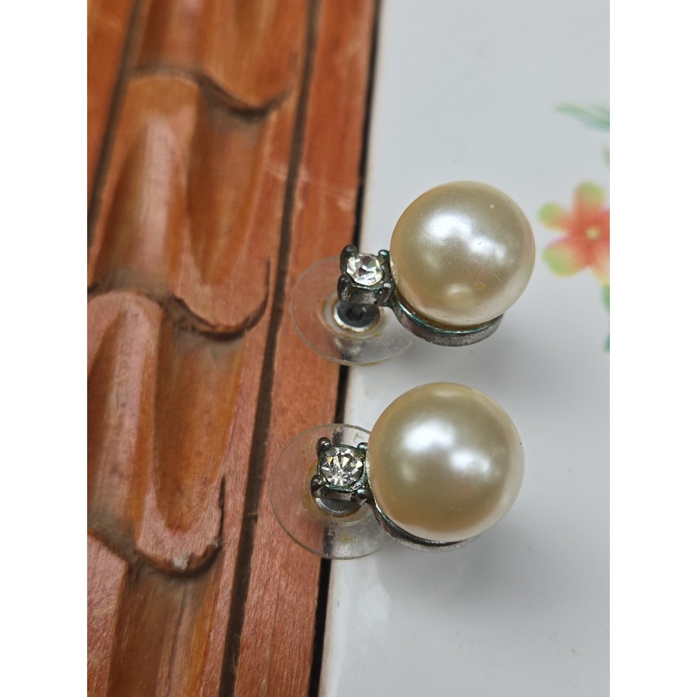 Vintage Crystal‎ Pearl Earring